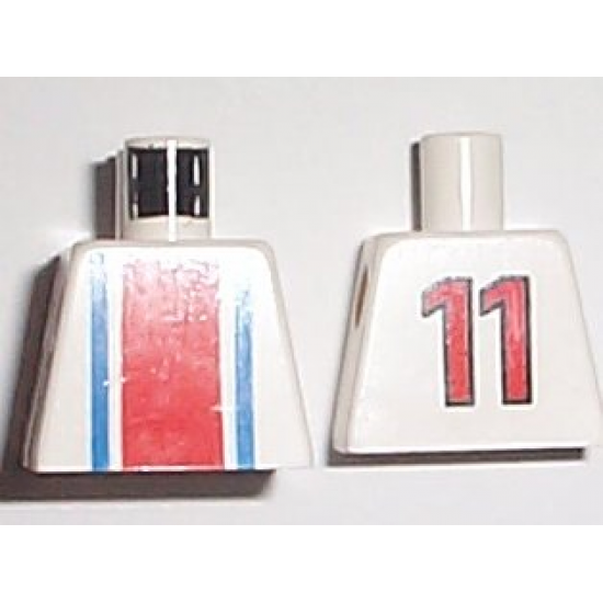 Torso Soccer Vertical Striped Red/Blue and No. 11 Back Pattern