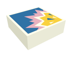 Tile 1 x 1 with Bright Pink and Yellow Explosion on Blue Background Pattern