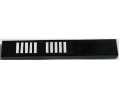 Tile 1 x 6 with 10 White Stripes on Black Background Pattern (Sticker) - Set 2556