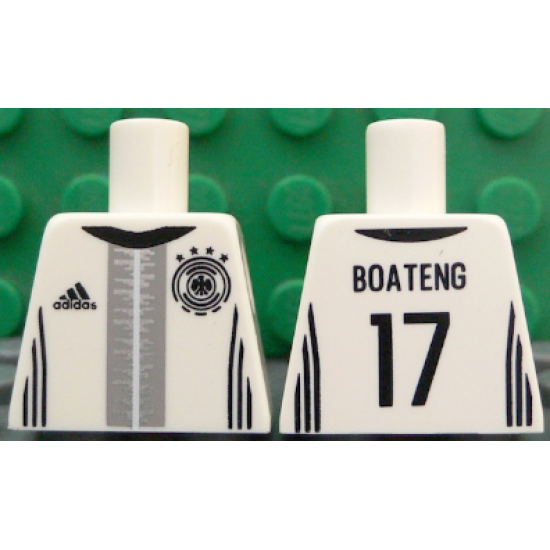 Torso Soccer Shirt with Adidas Logo, 4 Stars and Eagle Front, 'BOATENG 17' Back Pattern