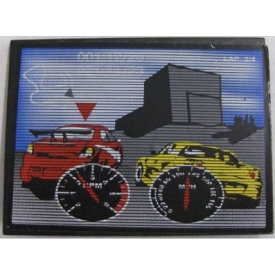 Slope 10 6 x 8 with Racing Cars RPM & MPH on Monitor Pattern (Sticker) - Set 8682