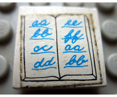 Tile 2 x 2 with Book, Open Pattern (Sticker) - Set 266-1