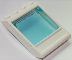 Window 4 x 4 x 3 Roof with Bottom Panel with Trans-Light Blue Glass for Window 1 x 4 x 3 - Opening (60806 / 60603)