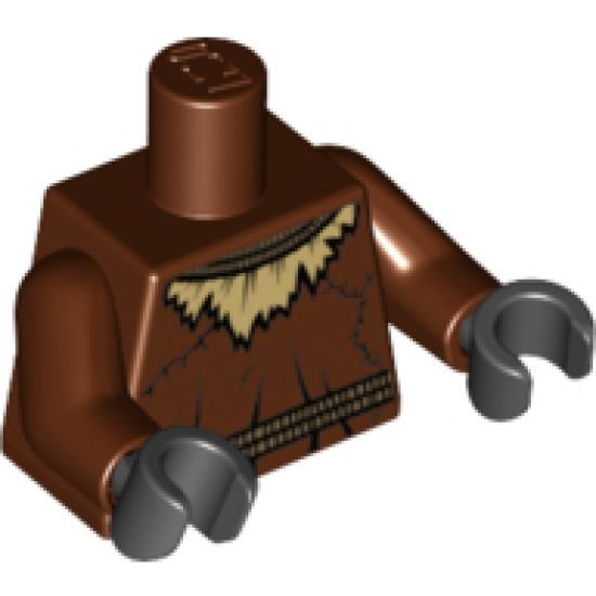 Torso Batman Ripped Neck with Straw and Rope Belt Pattern / Reddish Brown Arms / Black Hands