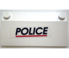 Slope 33 3 x 6 with Inner Walls with Black 'POLICE' Red Line Pattern (Sticker) - Set 6344