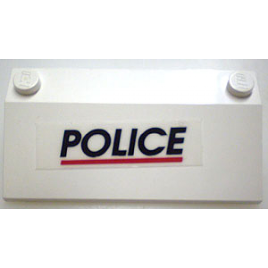 Slope 33 3 x 6 with Inner Walls with Black 'POLICE' Red Line Pattern (Sticker) - Set 6344