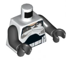 Torso SW Armor Commander Wolffe, Dirt Stains Pattern (Rebels) / Black Arms / Black Hands