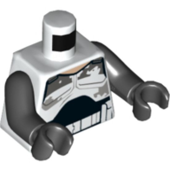 Torso SW Armor Commander Wolffe, Dirt Stains Pattern (Rebels) / Black Arms / Black Hands