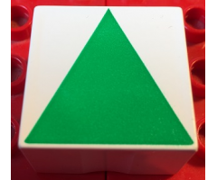 Duplo, Tile 2 x 2 x 1 with Shape Green Isosceles Triangle Pattern
