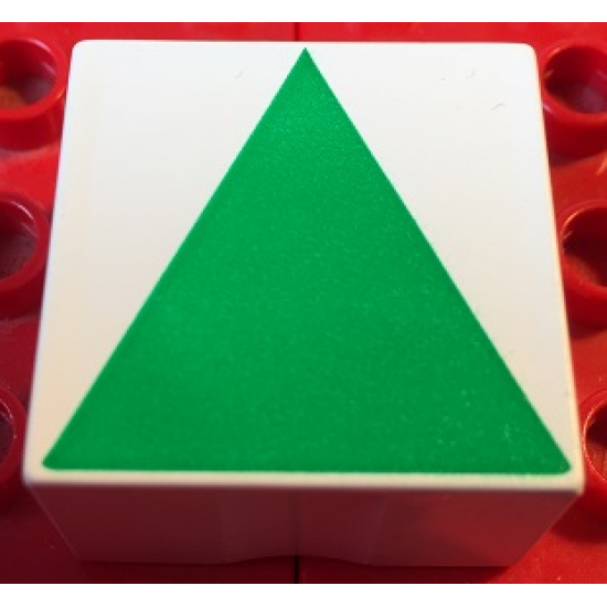Duplo, Tile 2 x 2 x 1 with Shape Green Isosceles Triangle Pattern