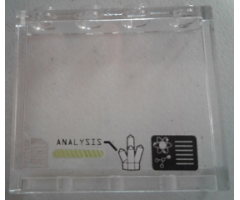 Panel 1 x 4 x 3 with Side Supports - Hollow Studs with Barcode, 'ANALYSIS' and Crystal on Inside Pattern (Sticker) - Set 70163