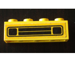 Brick 1 x 4 with Car Grille Black Pattern (Sticker) - Set 646-1