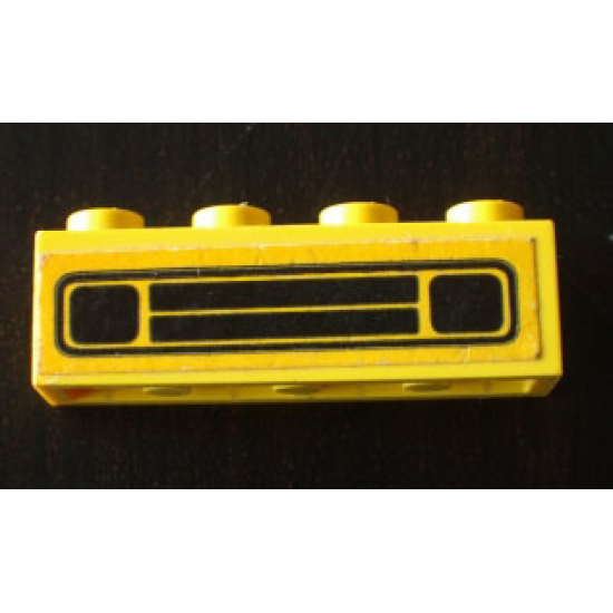 Brick 1 x 4 with Car Grille Black Pattern (Sticker) - Set 646-1
