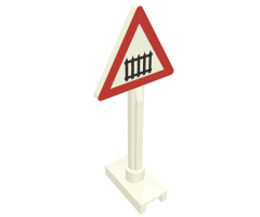 Road Sign Triangle with Level Crossing Pattern