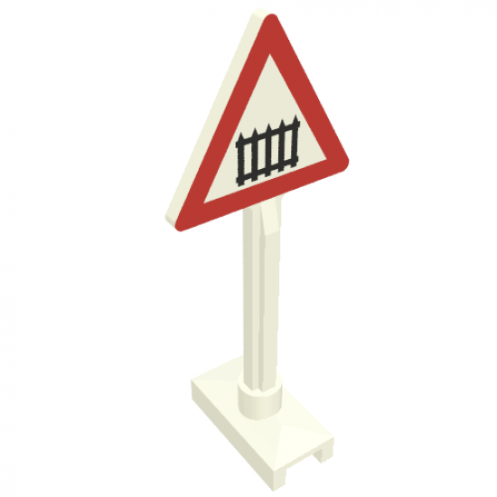 Road Sign Triangle with Level Crossing Pattern