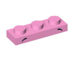 Plate 1 x 3 with 2 Small Black Arcs High and Wide Set - (Unikitty) Eyebrows Pattern