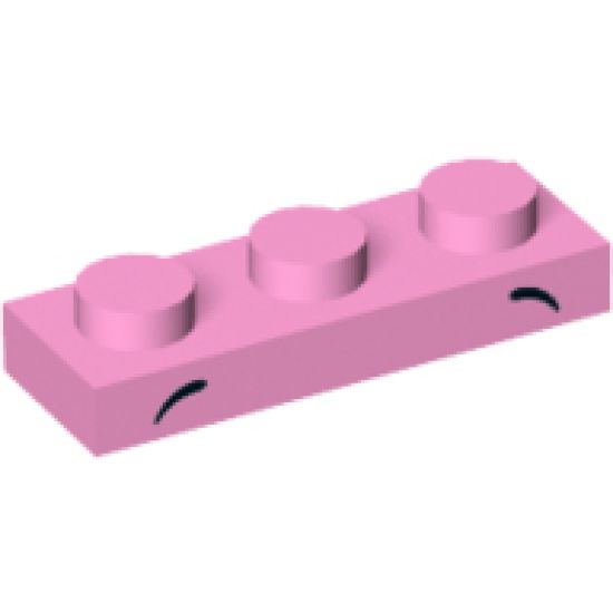 Plate 1 x 3 with 2 Small Black Arcs High and Wide Set - (Unikitty) Eyebrows Pattern