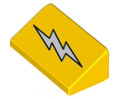 Slope 30 1 x 2 x 2/3 with White Lightning Bolt Pattern