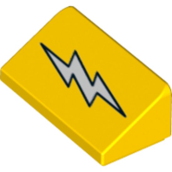 Slope 30 1 x 2 x 2/3 with White Lightning Bolt Pattern
