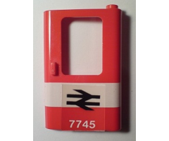 Door 1 x 4 x 5 Train Right with White Stripe and British Railways '7745' Pattern (Sticker) - Set 7745