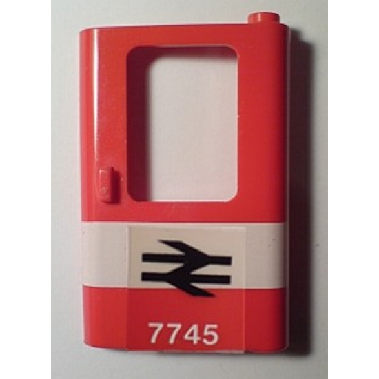 Door 1 x 4 x 5 Train Right with White Stripe and British Railways '7745' Pattern (Sticker) - Set 7745