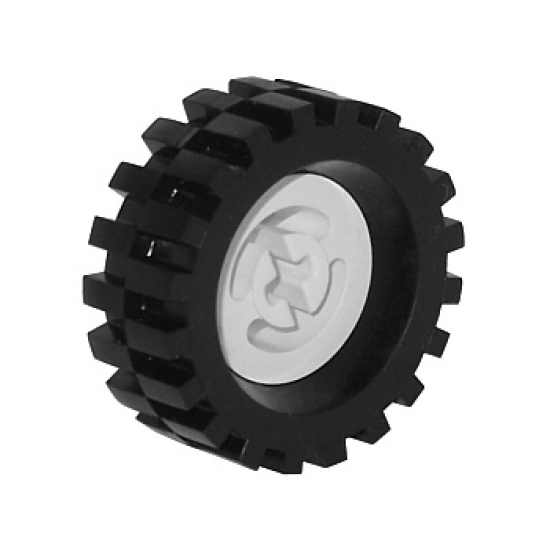 Wheel & Tire Assembly Technic Split Axle Hole with Black Tire 30 x 10.5 Offset Tread (3482 / 2346)