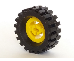 Wheel & Tire Assembly Technic Split Axle Hole with Black Tire 30 x 10.5 Offset Tread (3482 / 2346)