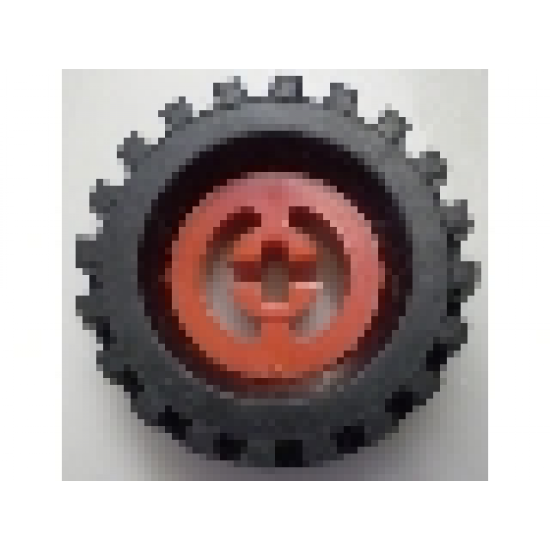 Wheel & Tire Assembly Technic Split Axle Hole with Black Tire 30 x 10.5 Offset Tread (3482 / 2346)