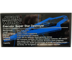 Tile 8 x 16 with Bottom Tubes with Executor Super Star Destroyer Pattern (Sticker) - Set 10221