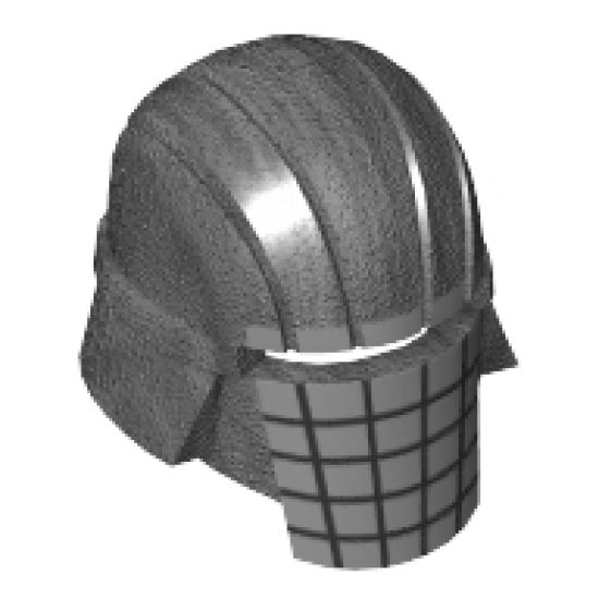 Minifigure, Headgear Helmet SW Knight of Ren with Silver Grid Pattern