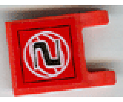 Flag 2 x 2 Square with Black Number 2 on Red Background with White Basketball Pattern (Sticker) - Set 3432