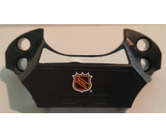 Sports Hockey Chest Protector with NHL Logo on Black Background and White Stripe Pattern (Stickers) - Set 3543