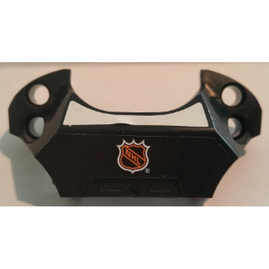 Sports Hockey Chest Protector with NHL Logo on Black Background and White Stripe Pattern (Stickers) - Set 3543