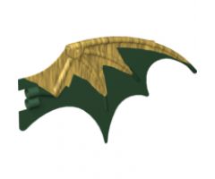 Animal, Body Part Dragon Wing 19 x 11 with Marbled Dark Green Trailing Edge Pattern