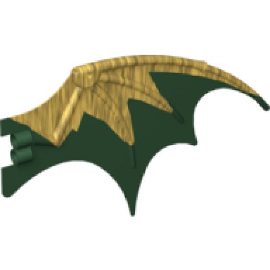 Animal, Body Part Dragon Wing 19 x 11 with Marbled Dark Green Trailing Edge Pattern