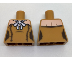 Torso Batman Female Outline with Light Nougat Shoulders and White Bow Pattern