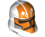 Minifigure, Headgear Helmet SW Clone Trooper with Orange 332nd Company Pattern