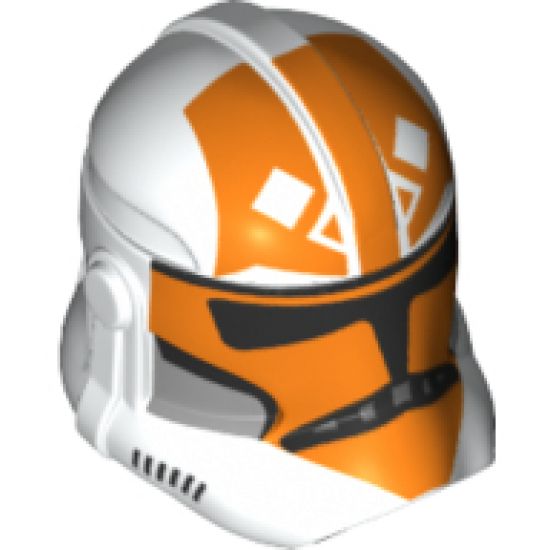 Minifigure, Headgear Helmet SW Clone Trooper with Orange 332nd Company Pattern