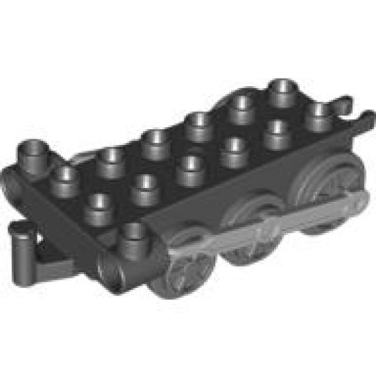 Duplo, Train Steam Engine Chassis with Light Bluish Gray Drive Rod and Dark Bluish Gray Wheels