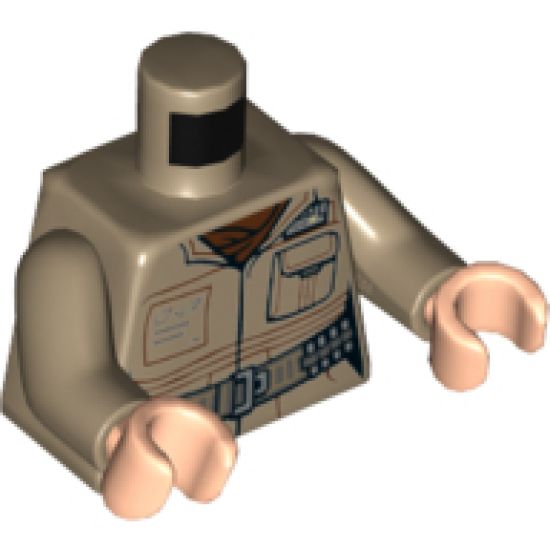 Torso Female SW Jacket with Pocket and Gray Utility Belt Pattern (Rose) / Dark Tan Arms / Light Nougat Hands