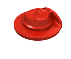 Minifigure, Headgear Hat, Wide Brim Flat