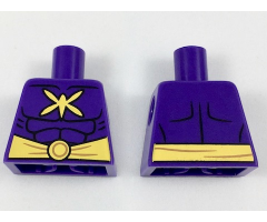 Torso Batman Muscles Outline with Yellow Killer Moth Logo and Wide Belt Pattern