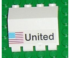 Panel 2 x 4 x 3 1/3 with Hinge with 'United' and USA Flag Pattern (Sticker) - Set 1682