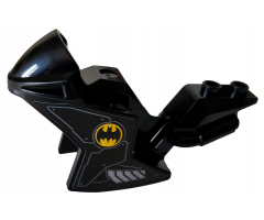 Riding Cycle Motorcycle Fairing, Racing (Sport) Bike with Yellow Batman Logo, Metal Plates and Vents Pattern on Both Sides (Stickers) - Set 76160