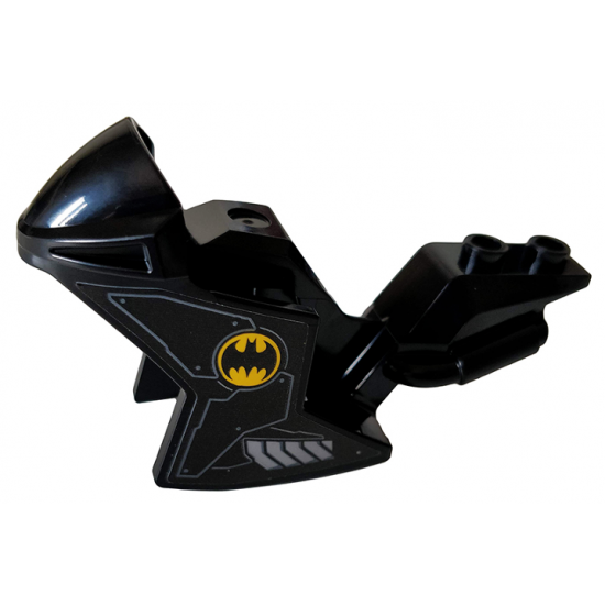 Riding Cycle Motorcycle Fairing, Racing (Sport) Bike with Yellow Batman Logo, Metal Plates and Vents Pattern on Both Sides (Stickers) - Set 76160