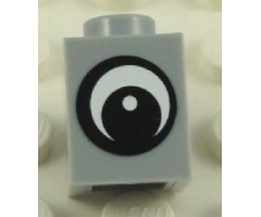 Brick 1 x 1 with Eye Simple with Black and White Pattern, Circle in Pupil Pattern on Both Sides (Stickers) - Set 40011