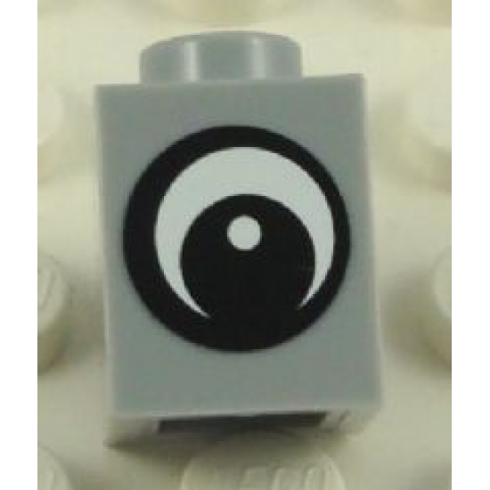 Brick 1 x 1 with Eye Simple with Black and White Pattern, Circle in Pupil Pattern on Both Sides (Stickers) - Set 40011