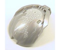 Bionicle Bohrok Windscreen 4 x 5 x 7 with White Scales and Kohrak-Kal Logo Pattern