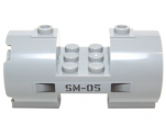 Cylinder 3 x 6 x 2 2/3 Horizontal - Square Connections with Black Vents and 'SM-05' Pattern Model Left Side (Sticker) - Set 70724