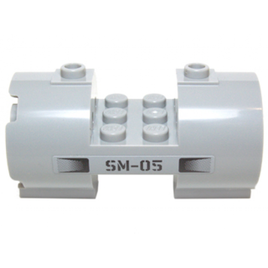 Cylinder 3 x 6 x 2 2/3 Horizontal - Square Connections with Black Vents and 'SM-05' Pattern Model Left Side (Sticker) - Set 70724